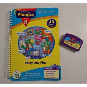 Leap Pad PHONICS Lesson 8 Book & Cartridge Set Rainy Day Play Vowel Combination